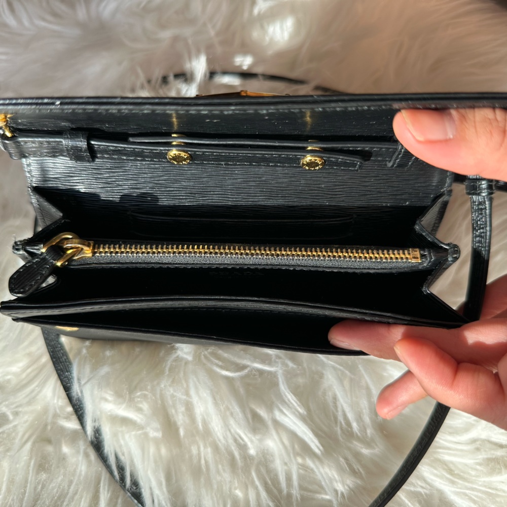 Prada Leather and Nylon Wallet with Detachable Strap - Picture 9 of 14